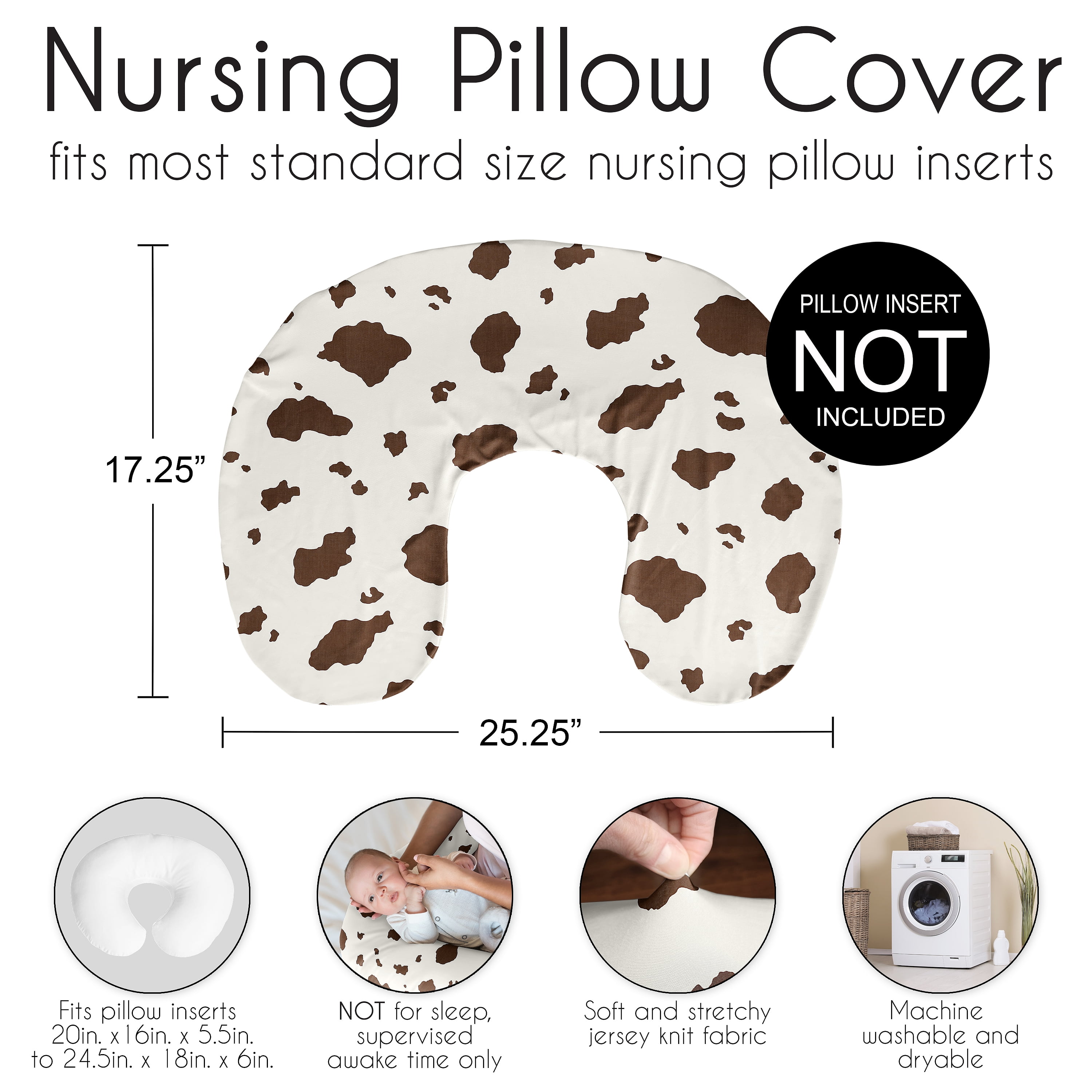 Sweet Jojo Designs Wild West Cowboy Brown and Off White Nursing Pillow Cover Case (Pillow Not Included) (Pillow NOT Included)