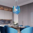 thumbnail image 2 of Longree Mini Murano Blown Glass Chandelier Blue and White Pendant Light Fixture for Children's Rooms, Bedrooms, Living Rooms, 2 of 7