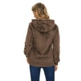 thumbnail image 5 of Spencer Womens Faux Sherpa Fuzzy Fleece Sweatshirt Loose Winter Warm Pullover Half Zip Oversized Hoodies with Pockets, Size M-3XL, 5 of 10