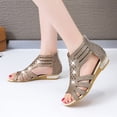 thumbnail image 6 of Sandals Women Women'S Ladies Vintage Crystal Outdoor Out Zip Up Sandals Shoes Womens Sandals Pu Gold 39, 6 of 6