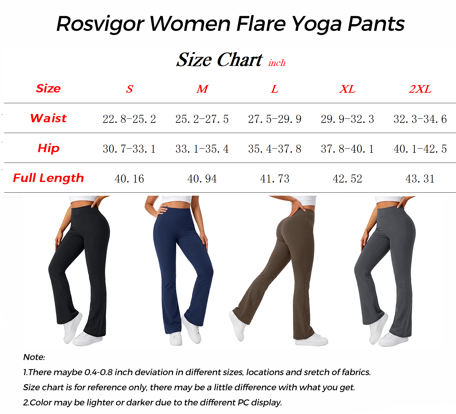 Rosvigor Women's High Waist Flare Bootcut Yoga Pants photo 8