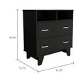 thumbnail image 3 of DEPOT E-SHOP Stamford Two Drawer Dresser, Four Legs, Two Open Shelves, Countertop-Black, For Living Room, 3 of 5