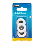 HART 3-Piece 1-inch Felt Polishing Wheels Rotary Accessory for Cleaning and Polishing