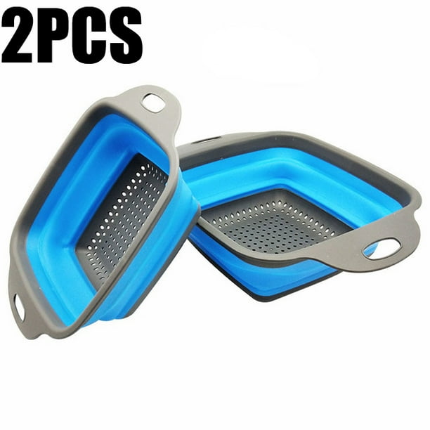 Collapsible Colander Set of 2 Pasta Colanders for Kitchen, Space Saving Collapsible Colander Set