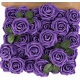 thumbnail image 1 of Flor artificial de espuma de polietileno teñida de 8 cm, flor falsa, 25 rosas en caja, florero decorativo para el hogar, arreglo floral, 1 of 6