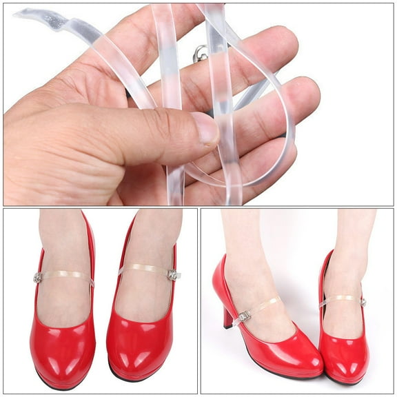 FRCOLOR  5 Pairs Anti-slip High-heel Shoe Straps Heels Ankle Band Miss Transparent