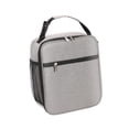 thumbnail image 3 of Bolsa térmica para almuerzo, impermeable, con bolsillo lateral, portátil, para llevar comida, lonchera Blanco Gris, 3 of 9