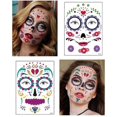 thumbnail image 2 of Halloween Face Tattoos, 9 Pcs Day of the Dead Face Stickers, Halloween Temporary Tattoos for Adults Kids, 2 of 4