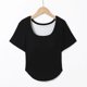 thumbnail image 5 of Tops de Manga Corta de las Mujeres Casual, Moda de Color Sólido, con la Almohadilla de Pecho Top de Pijama para las Mujeres, 5 of 7