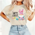 thumbnail image 4 of Women's Cute Easter Bunny Tee Tops - Short Sleeve Crewneck Graphic T-Shirt with Floral Rabbit Print Novelty Easter Shirt, 4 of 5