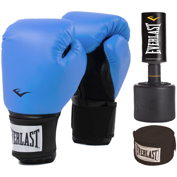 Power Core Heavy Bag, 12OZ Pro Blue Glove, Core Hand Wraps