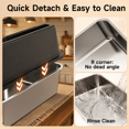 thumbnail image 5 of Black-2Pack XL Stainless Steel Cat Litter Box with High Sides, 5 of 9