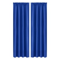 Blue Blackout Curtain Energy Efficient Thermal Insulated Scandinavian Solid Color Silk Fabric Window Treatment 42x84 Inches