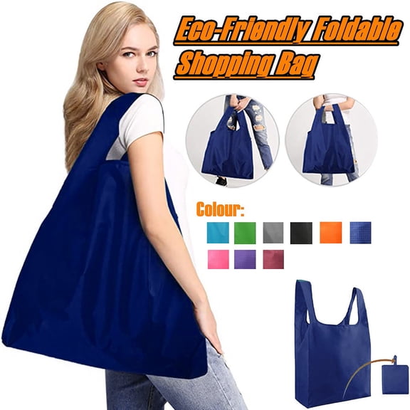 YiJuHui Foldable Reusable Tote Bag with Strap Heavy Duty Grocery Shopping Bag for Market Produce Groceries Travel Portable Storage