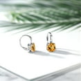 thumbnail image 4 of Gem Stone King 4.00 Cttw Cushion Checkerboard Yellow Citrine 925 Sterling Silver Earrings, 4 of 4