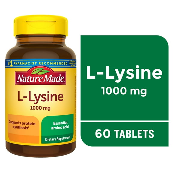 Nature Made L-Lysine 1000 mg Tablets, Dietary Supplement, 60 Count