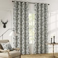 thumbnail image 2 of Curtainking Blackout Curtains for Bedroom Thermal Curtains Floral Patterned Living Room Vintage Country Curtain,84 inch 2 Panels,Dark Grey, 2 of 9