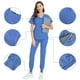 thumbnail image 2 of Traje quirúrgico de cuello dividido para mujer, ropa de mano con cepillo elástico para hospital, ropa de trabajo de enfermera de manga corta con estampado, 2 of 6