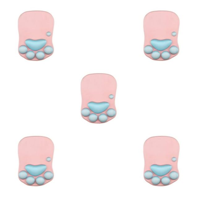 Guardoinrt Comfortable And Stylish Cat Paw Mouse Mat For Wrist Protection Unique Safe DS-011 pink blue 5Set