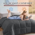 thumbnail image 5 of Aquzin Comforter Queen Size, All Season Quilted Down Alternative Duvet Insert with Corner Tabs, Machine Washable Microfiber Bedding, Gray, 5 of 8