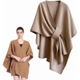 thumbnail image 1 of Women's Solid Color Cape Shawl, Soft Open Front Poncho Sweater, 1 of 7