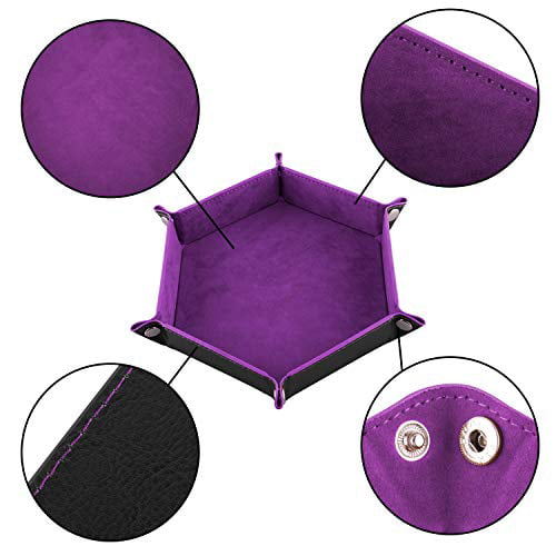 Like RPG SIQUK 8 Pieces Dice Tray PU Leather Folding Square Dice Holder for Dice Games 8 Colors and Other Table Games DND 