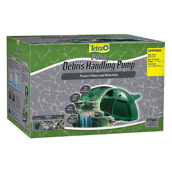 Tetra Pond Debris-Handling Pump, Energy Efficient, UL Listed, Up to 3,000 gallons