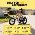 thumbnail image 6 of ESKUTE Folding Electric Tricycle for Beginners – 16" x 3.0 Fat Tires, 250W Motor, 302Wh Battery, Step-Thru Design, 12 MPH, White with Lock, Phonebag & Mirror, 6 of 7