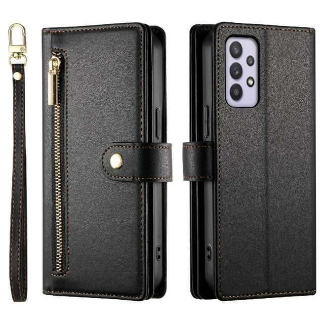 GANGXUN Étui en Cuir à Rabat pour Samsung Galaxy A32 5g - Sangles Longues et Courtes, design Portefeuille