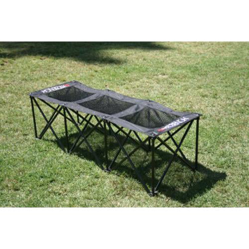 Blue/Gray GoTEAM 3 Seat Portable Folding Bench/Couch