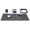Black Leather 7-Piece Desk Set