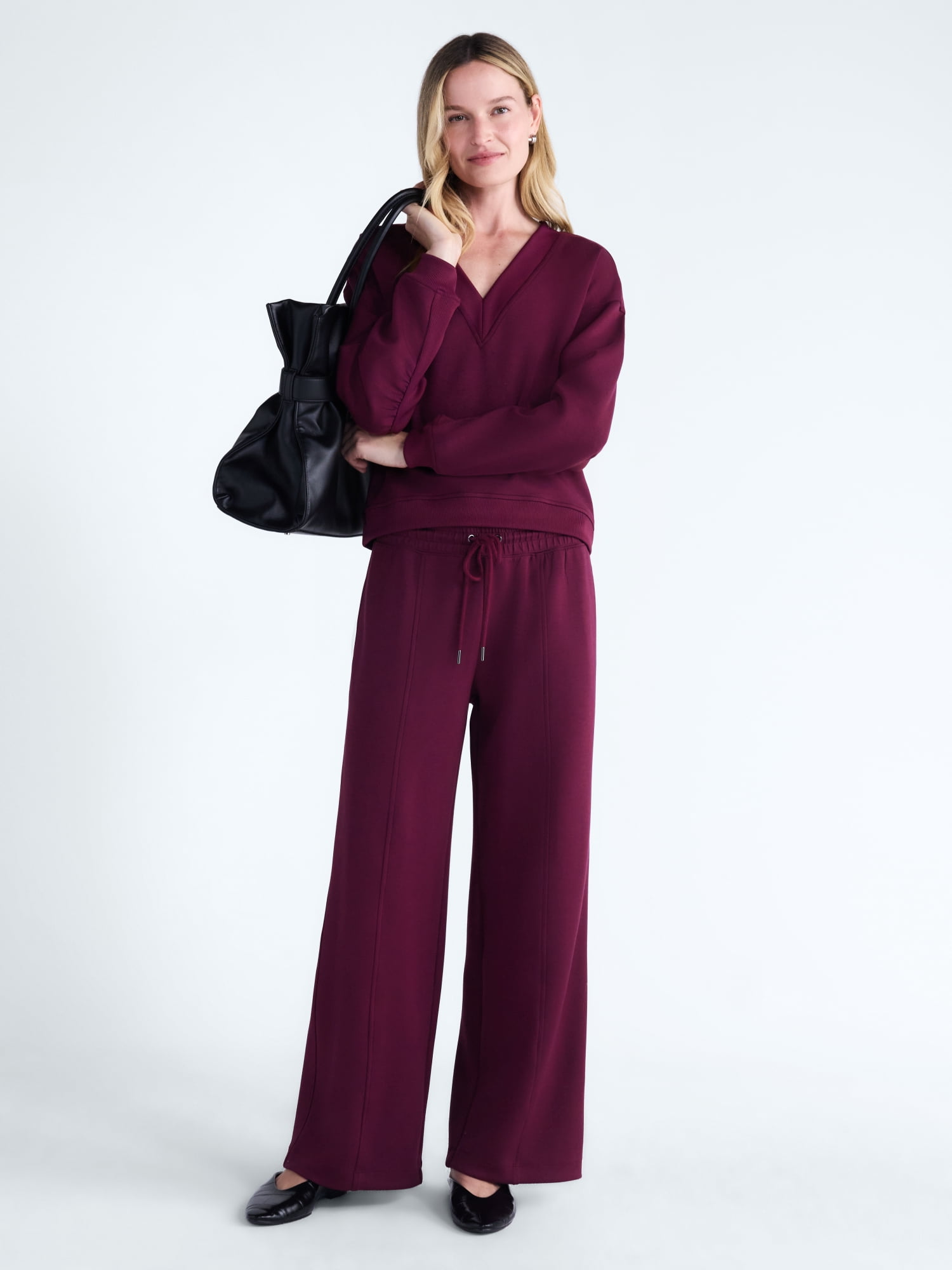 Scoop Women’s and Women’s Plus New Scubaknit Seamed Sweatpants, Regular and Short Lengths, Sizes XS-4X