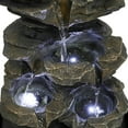 thumbnail image 6 of 15.7” High Rock Falls Tabletop Water Fountain with LED Lights - Indoor 5-Tier Cascading Fountain for Home and Office Decor (Gray_3, 15.7" high), 6 of 7