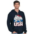 thumbnail image 4 of Street Fighter American Guile USA Men Big & Tall Zip Hoodie Brisco Brands 3X, 4 of 5