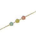 thumbnail image 3 of 18K Yellow Gold Multi Color Enamel Center Flowers Bracelet, 3 of 4