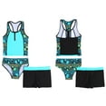 thumbnail image 6 of inhzoy Kids Girls 3 Pieces Bathing Suit Athletic Tankini Set Racerback with Briefs Boyshorts, 6 of 7