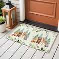 thumbnail image 5 of 2x3 Washable Entryway Rug, Children's Day Non-Slip Area Rug for Front Door Kitchen Bathroom, Cartoon Animal Elephant Zebras Fox Giraffe Leaf Beige Indoor Floor Mat for Home Decor, 5 of 9