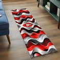 thumbnail image 3 of 2'x6' Rug Runners for Hallways Kitchen, Red Black Grey Non Slip Entryway Beside Floor Carpet Runner, Geometric Moire Artwork Modern Abstract Laundry Room Bedroom Throw Rugs Mat for Family Pet, 3 of 8