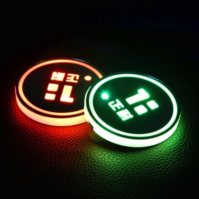 2 Piezas Del Auto Del Coche Luces De La Atmósfera Colorida Del Coche Del Sostenedor Del Cojín Del Cojín Yotijar Luces del soporte de la copa de coche