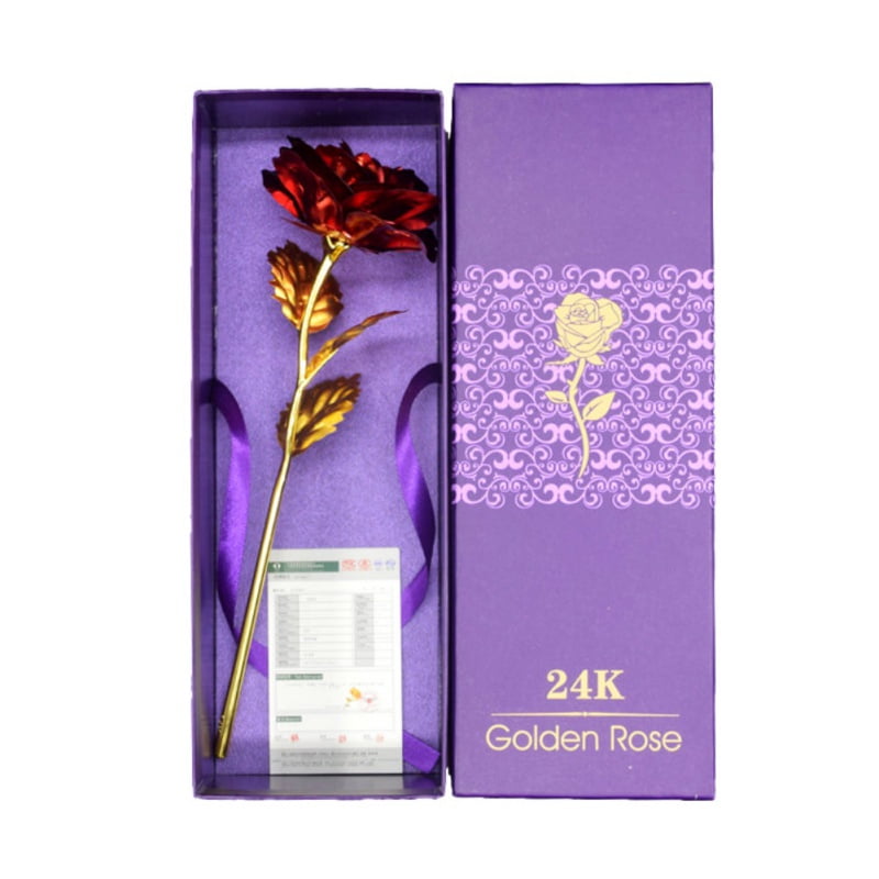 24K Gold Rose Flower Gilded Preserved Flowers Ornaments Gift for Valentine’s Day