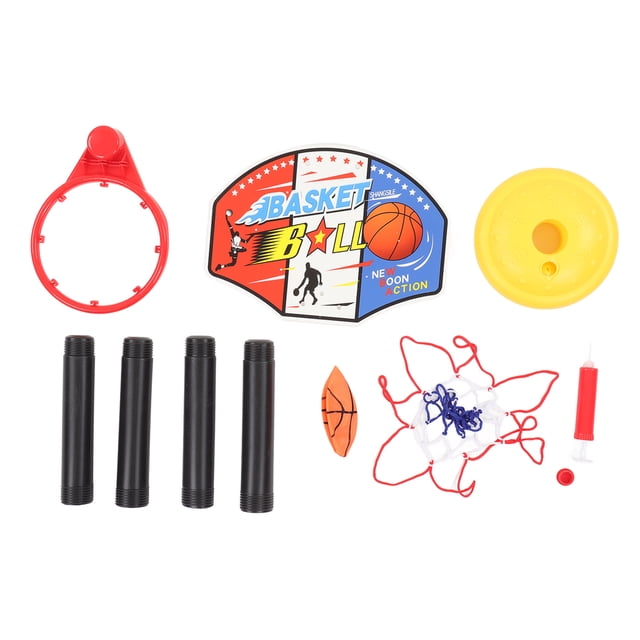Soporte de aro de baloncesto para niños, altura ajustable, estable, seguro, de plástico, para interiores, juego de soporte de baloncesto para niños