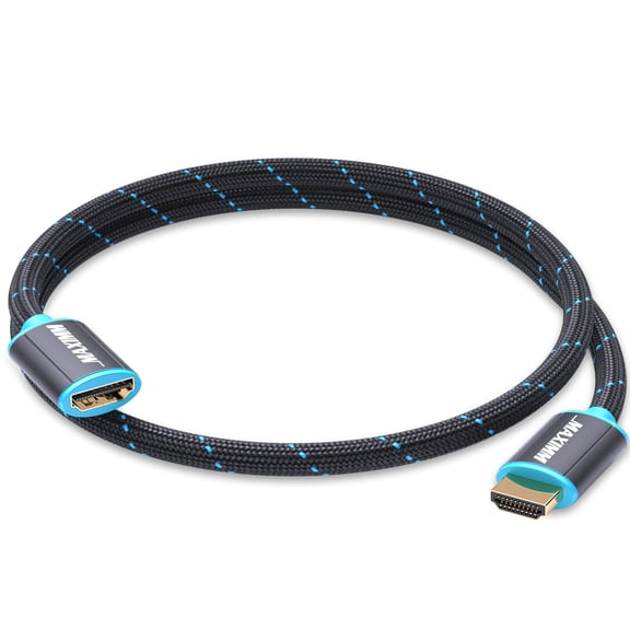 Maximm 4K HDMI Extender Cable Male to Female (1.5 ft), High-Speed 120Hz Cord for Laptops & Home Entertainment