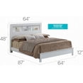 thumbnail image 2 of Queen Size metal platform bed frame with bright white finish for master bedroom, 2 of 6