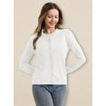 thumbnail image 2 of Women's Crew Neck Button Down Long Sleeve Cardigan Sweater, 2 of 5