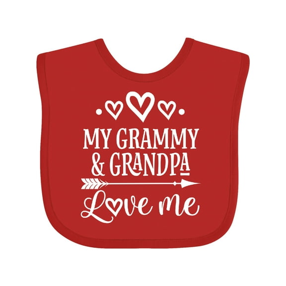 Inktastic Grammy and Grandpa Love Me Girls Granddaughter Girls Baby Bib