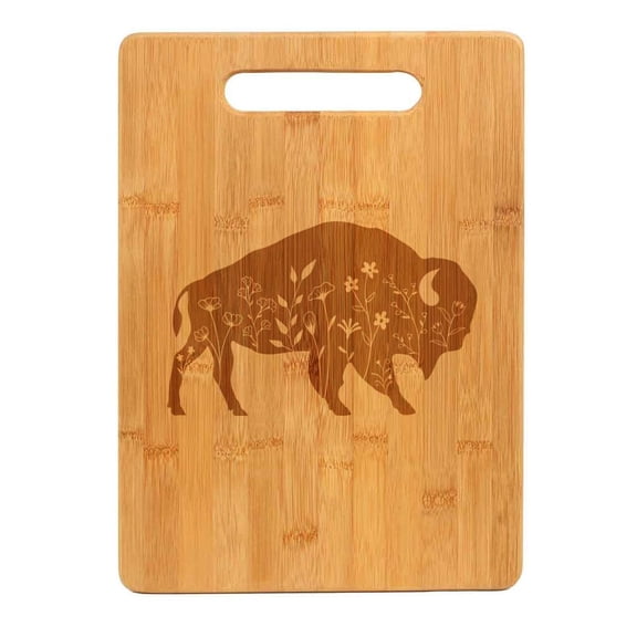 Bamboo Wood Cutting Board Floral Buffalo