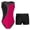 Hot Pink&Black, variant on SiiRoh Girls Sleeveless Gymnastics Ballet Dance Leotard Tumbling Biketard with Active Shorts Royal Blue&Black 6