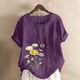 thumbnail image 2 of Camiseta suelta informal de verano con cuello redondo y manga corta con estampado de flores para mujer OAVQHLG3B Store  lin121212, 2 of 4