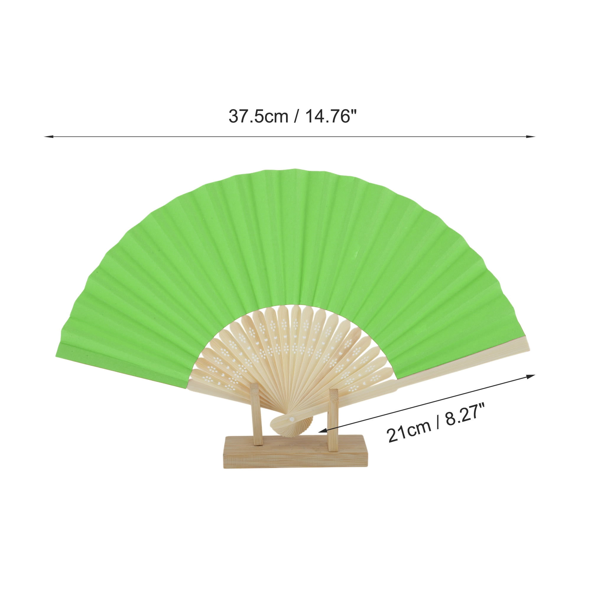 Unique Bargains Portable DIY 7-Inch Blank Folding Fan 1 Pc Green