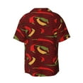 thumbnail image 5 of KLL Hot Chili Print Men's Shirt Short Sleeve Button Down Summer Cuba Beach Shirts- Small, 5 of 5